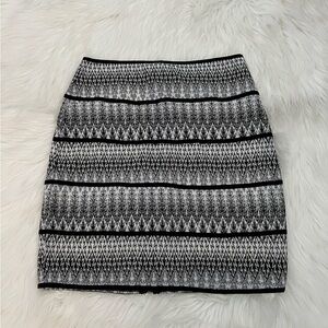 Elegant Black and White Patterned Skirt